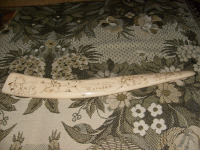 Предметы быта - Моржовый бивень с резным рисунком Чукотка