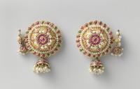 Драгоценности, ювелирные изделия - Серьги Пхулджумка с самоцветами и бриллиантами