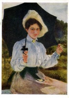 Картины - И. Е. Репин (1844 - 1930). На солнце. Портрет Н. И. Репиной , дочери художника. 1900 г.