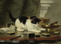 Картины - Играющий котёнок, 1860-1878