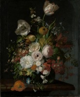 Картины - Натюрморт с цветами в стеклянной вазе
