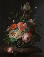 Картины - Натюрморт с цветами на мраморной столешнице