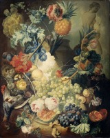  - Натюрморт с цветами, фруктами и птицей