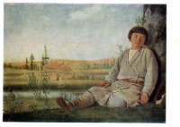 Картины - А. Г. Венецианов (1780 - 1847). Спящий пастушок. 1824 г.