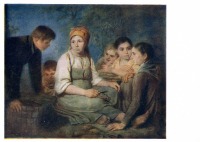 Картины - А. Г. Венецианов (1780 - 1847). Очищение свеклы. Около 1820 г.