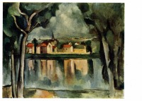 Картины - Морис де Вламинк (1876 - 1958). Городок на берегу озера.