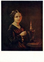 Картины - В. А. Тропинин (1776 - 1857). Девушка со свечой. 1840 - е гг.