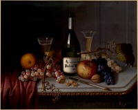 Картины - Натюрморт с вином и фруктами