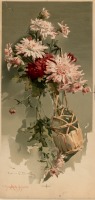 Картины - Букет хризантем в вазе