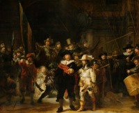 Картины - Рейксмузеум в Амстердаме. Ночной дозор.  Групповой портрет стрелков роты капитана Баннинга Кока. 1642