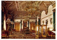 Картины - К. А. Ухтомский (1818 - 1881). Зимний дворец. Малахитовый зал. 1865.