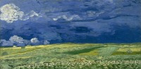 Картины - Пшеничное поле под грозовыми тучами, 1890