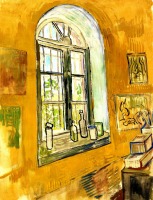 Картины - Окно мастерской Ван Гога в больнице Сен-Реми. 1889