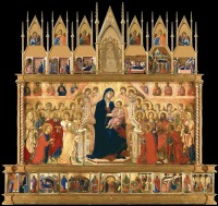 Картины - Мадонна с ангелами и святыми (Маэста).  Страсти Христовы (на обороте). 1308- 1311