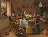 Картины - Ян Стин. Веселая семья, 1668
