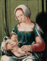 Картины - Лукас ван Лейден. Мария с младенцем, 1530