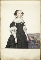 Картины - Портрет женщины в черном платье и жемчужных серьгах