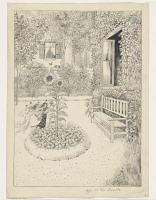 Картины - Две феи и подсолнух в саду