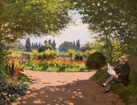 Картины - Адольф Моне в саду Ле-Кото в Сент-Адрессе