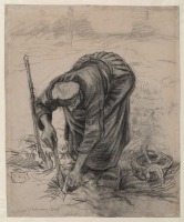 Картины - Винсент Ван Гог. Женщина за работой в поле