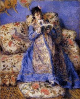 Картины - Огюст Ренуар. Камилла Моне с книгой. Портрет жены художника