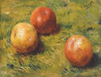 Картины - Генри Лероль. Три яблока на траве