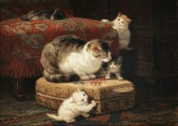 Картины - Материнство. Кошка с котятами