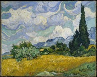 Картины - Пшеничное поле с кипарисами