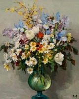 Картины - Марсель Диф. Тюльпаны и ирисы
