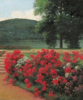 Картины - Карл Мария Шустер. Цветущий сад на озере Вертерзее