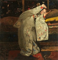 Картины - Девушка в белом кимоно