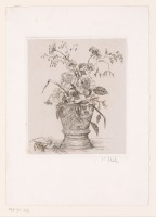 Картины - Ромашки, розы и жимолость в вазе