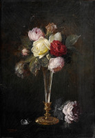 Картины - Эжен Гибольт, Цветочный натюрморт с вазой