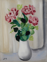 Картины - Моше Кислинг, Букет роз в белой вазе
