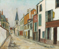 Картины - Морис Утрилло, Улица Жана Дюрана и церковь в Сен-Дени