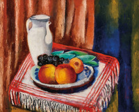 Картины - Моше Кислинг, Натюрморт с белым кувшином и фруктами