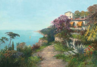 Картины - Алоиз Арнеггер, Капри, Вилла на берегу