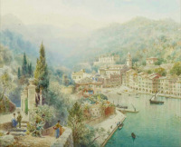 Картины - Генри Уимбуш, Портофино на побережье в Италии