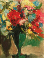 Картины - Эммануэль Мане-Кац, Букет красных цветов в вазе