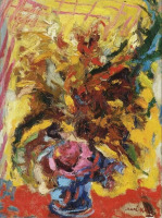 Картины - Эммануэль Мане-Кац, Цветы в голубой вазе