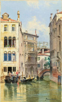 Картины - Антониетта Брандес, Гондольеры в Венеции