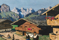 Картины - Альфонс Вальде, Деревня Бергвейлер в Китцбюеле