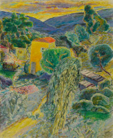 Картины - Пьер Боннар, Горный пейзаж с домом