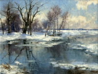 Картины - Жак Матиас Шенкер, Зимний ручей