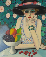 Картины - Жан-Пьер Кассиньоль, Девушка с фруктовой вазой