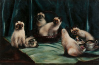 Картины - Августа Талбойс, Сиамские котята