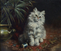 Картины - Августа Талбойс, Персидский голубой и катушка ниток