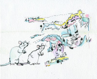 Картины - Нобуко Сидио, Счастливого Нового Года, Две мышки