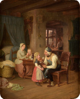 Картины - Фридрих Мейерхайм, Счастливая семья
