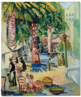 Картины - Моше Кислинг, Торговля фруктами в Сен-Тропе